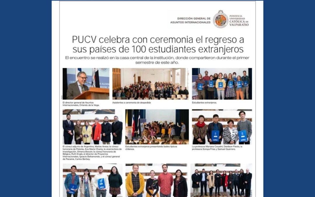 PUCV celebra con ceremonia el regreso a sus países de 100 estudiantes extranjeros