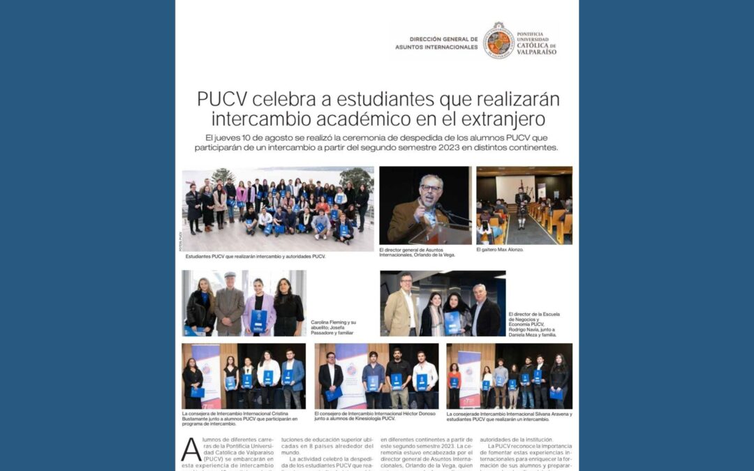 PUCV celebra a estudiantes que realizarán intercambio académico en el extranjero