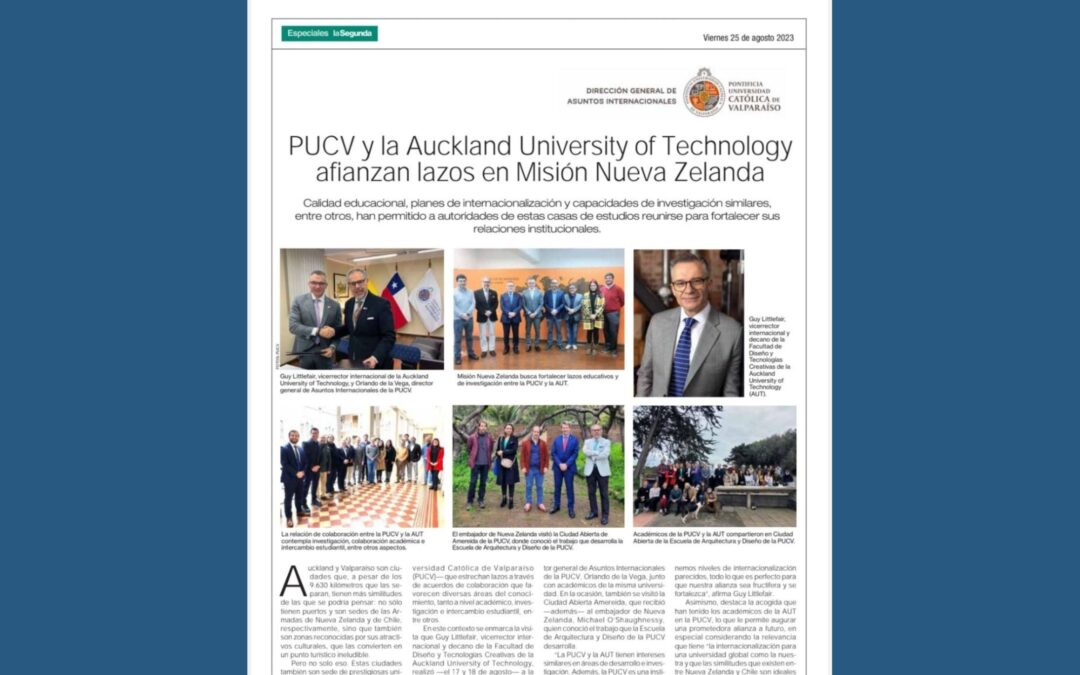 PUCV y la Auckland University of Technology afianzan lazos en Misión Nueva Zelanda