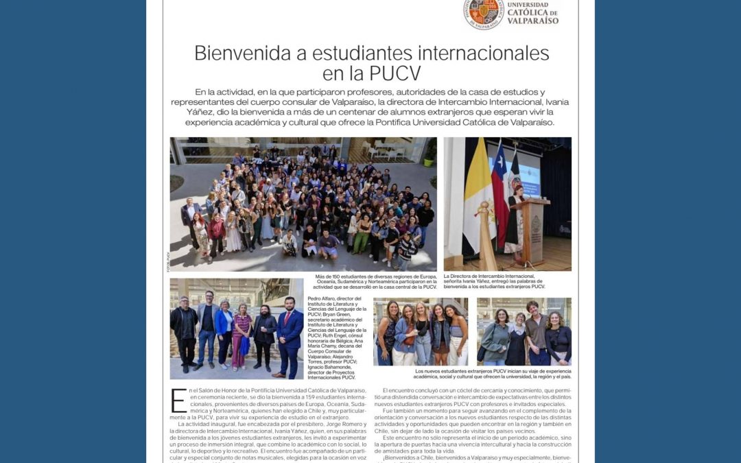 Bienvenida a estudiantes internacionales en la PUCV